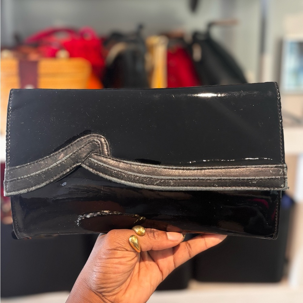 Black Patent Leather Clutch